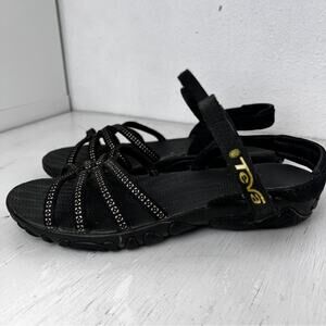 Teva Kayenta Women's Black Gold Strappy Sandals size 5